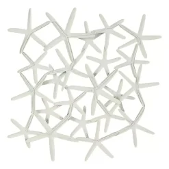 Kirklands Home Wall Plaques|Light Blue Metal Overlapping Starfish Wall Plaque