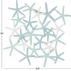 Kirklands Home Wall Plaques|Light Blue Metal Overlapping Starfish Wall Plaque