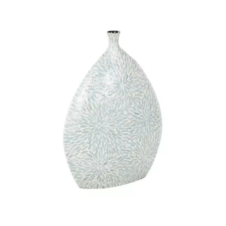 Discount Light Blue Mother of Pearl Floral Floor Vase Vases