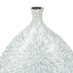 Discount Light Blue Mother of Pearl Floral Floor Vase Vases
