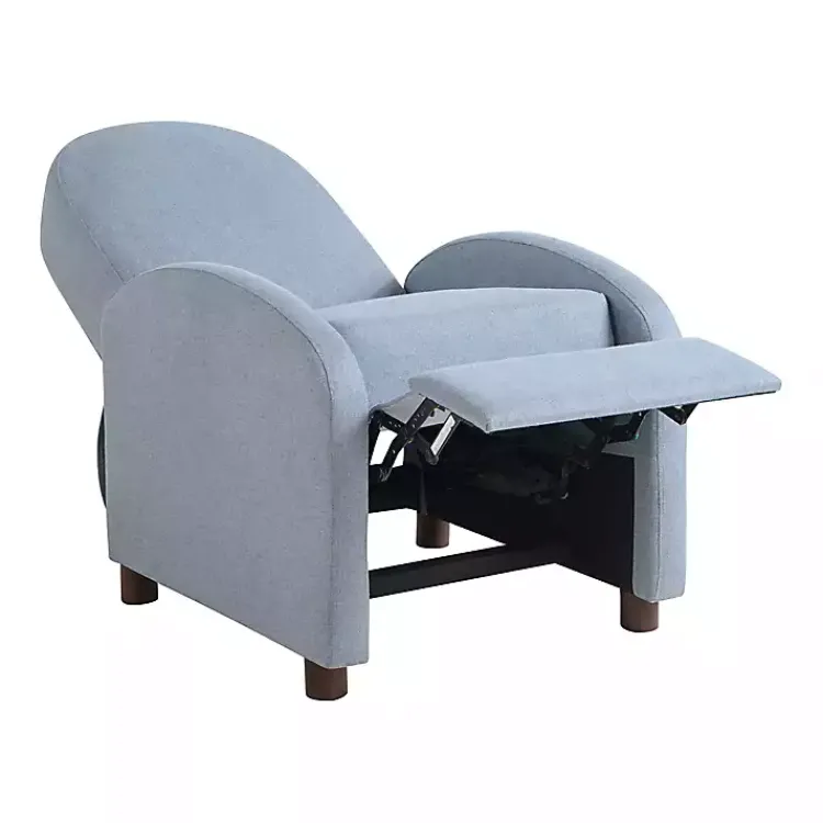 Kirklands Home Accent Chairs|Light Rounded Push Back Recliner Blue