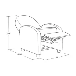 Kirklands Home Accent Chairs|Light Rounded Push Back Recliner Blue