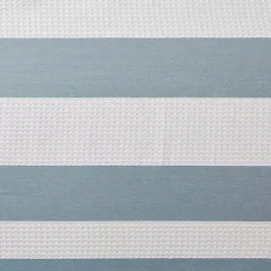 Kirklands Home Shower Curtains|Light Blue Striped Waffle Shower Curtain