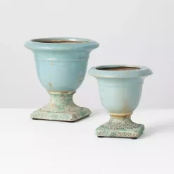 Hot Light Terracotta Urn Vases, Set of 2 Vases