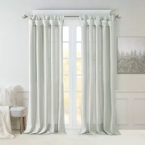 Kirklands Home Curtains & Drapes|Light Twist Top Curtain Panel, 108 in. Blue