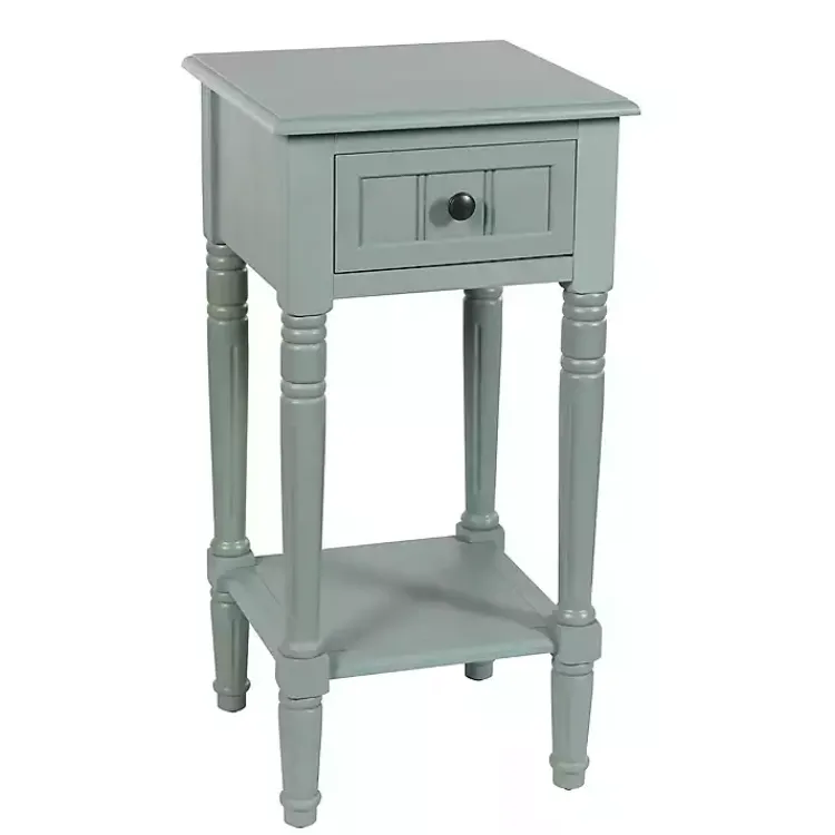 Kirklands Home Accent & End Tables|Light Wood Square Hampton Accent Table Blue