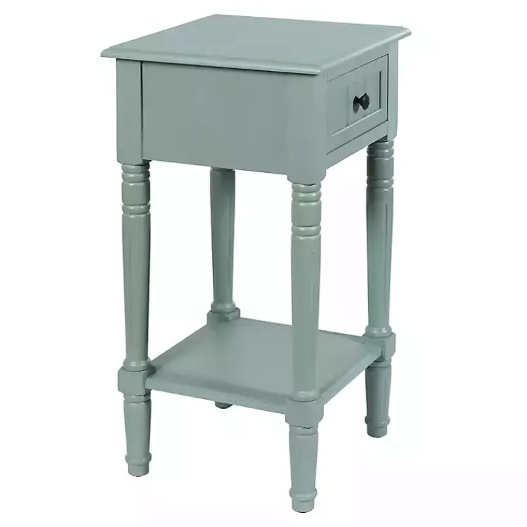Kirklands Home Accent & End Tables|Light Wood Square Hampton Accent Table Blue