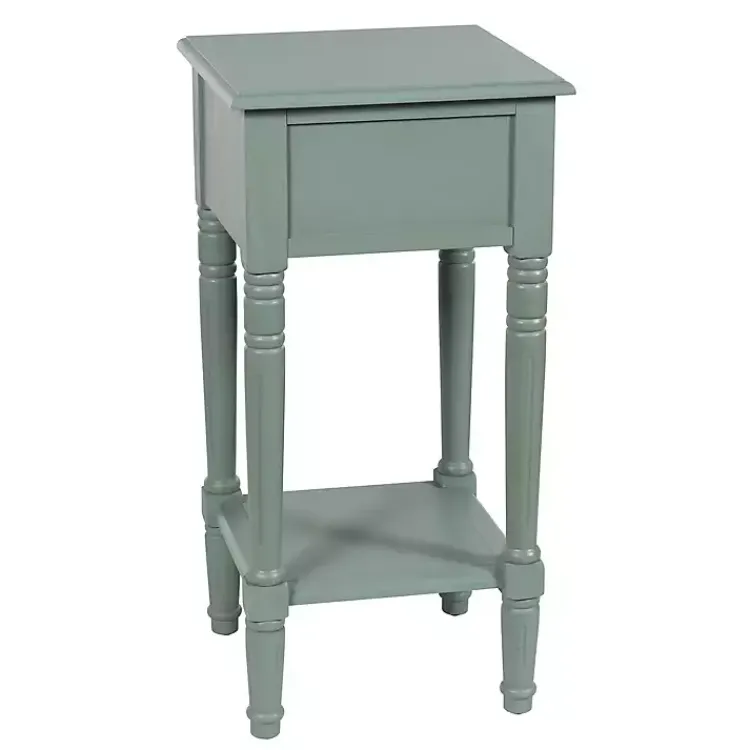 Kirklands Home Accent & End Tables|Light Wood Square Hampton Accent Table Blue