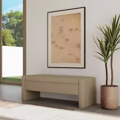 Kirklands Home Benches & Ottomans|Light Boucle Modern Storage Bench Brown