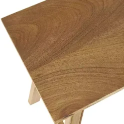 Kirklands Home Benches & Ottomans|Light Mango Wood Rustic Tall Bench Brown