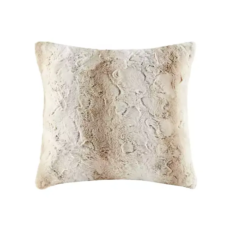 Outlet Light Textured Faux Fur Pillow Pillows