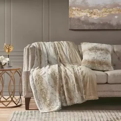 Outlet Light Textured Faux Fur Pillow Pillows