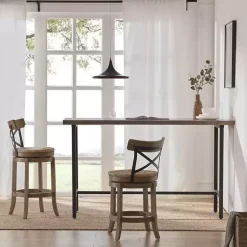 Kirklands Home Bar Stools & Counter Height Stools|Light Wood and Seagrass Swivel Counter Stool Brown