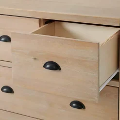Kirklands Home Dressers & Chests|Light Driftwood 5-Drawer Storage Chest Tan