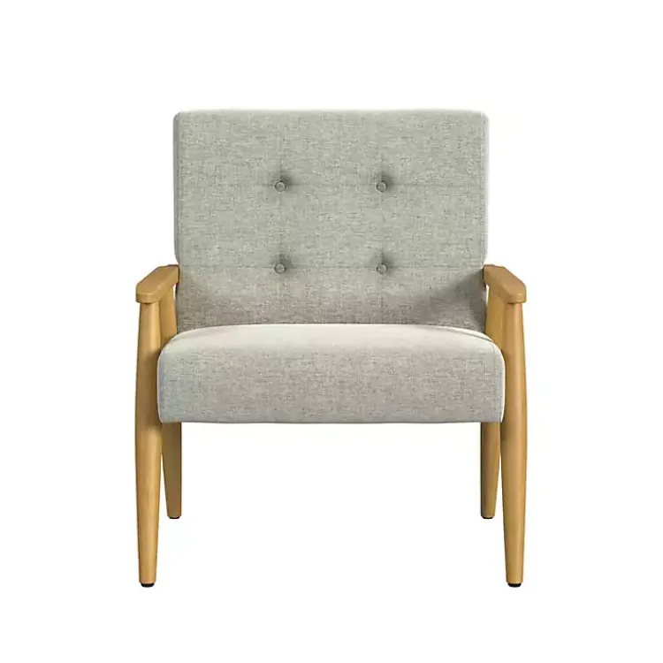 Kirklands Home Accent Chairs|Light Button Tufted Accent Chair Gray