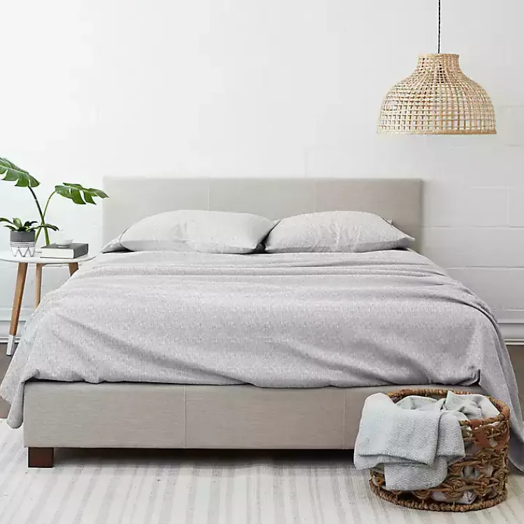 Kirklands Home Bed Sheets|Light Chambray 4-Pc. Queen Bed Sheet Set Gray