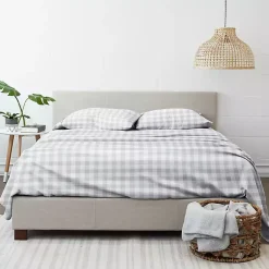 Kirklands Home Bed Sheets|Light Country Plaid 4-Pc. Full Bed Sheet Set Gray