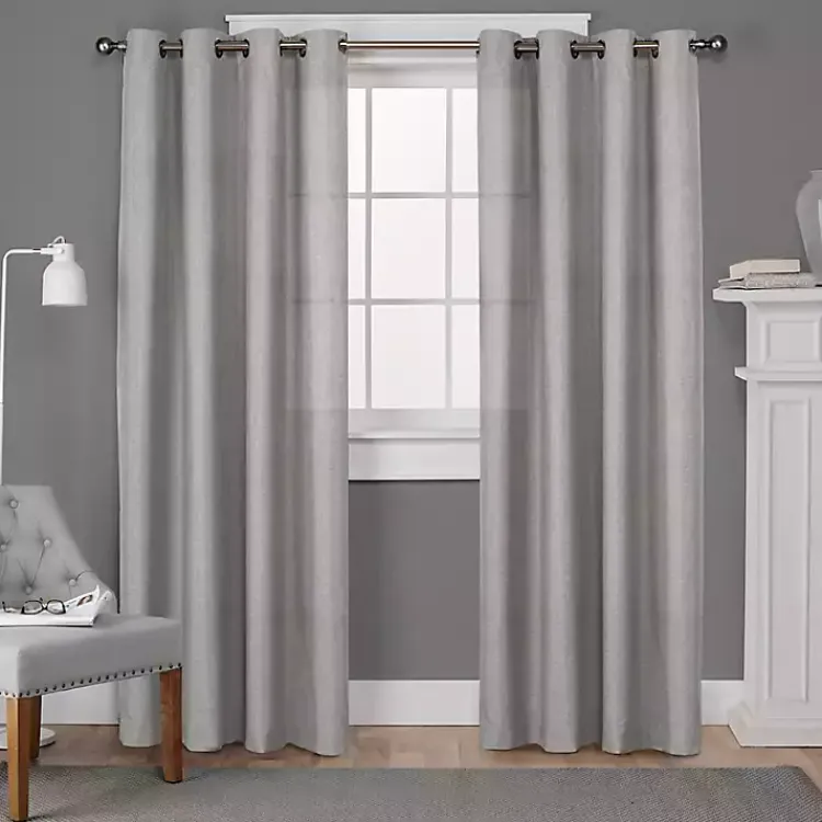 Kirklands Home Curtains & Drapes|Light Lila Curtain Panel Set, 108 in. Gray