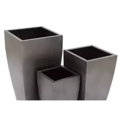 Kirklands Home Planters|Light Metal Round Tapered Planters, Set of 3 Gray