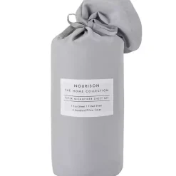 Kirklands Home Bed Sheets|Light Microfiber 4-pc. Queen Sheet Set Gray