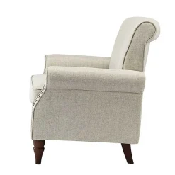 Kirklands Home Accent Chairs|Light Miriam Nailhead Trim Armchair Gray