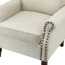 Kirklands Home Accent Chairs|Light Miriam Nailhead Trim Armchair Gray