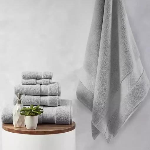 Kirklands Home Bath Towels|Light 6-pc. Cotton Bath Towel Set Gray