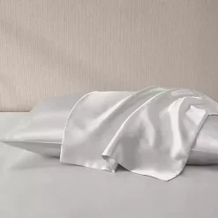 Kirklands Home Bed Sheets|Light Satin Standard 2-pc. Pillow Case Set Gray