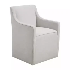 Kirklands Home Dining Chairs|Light Slipcover Dining Chair with Casters Gray