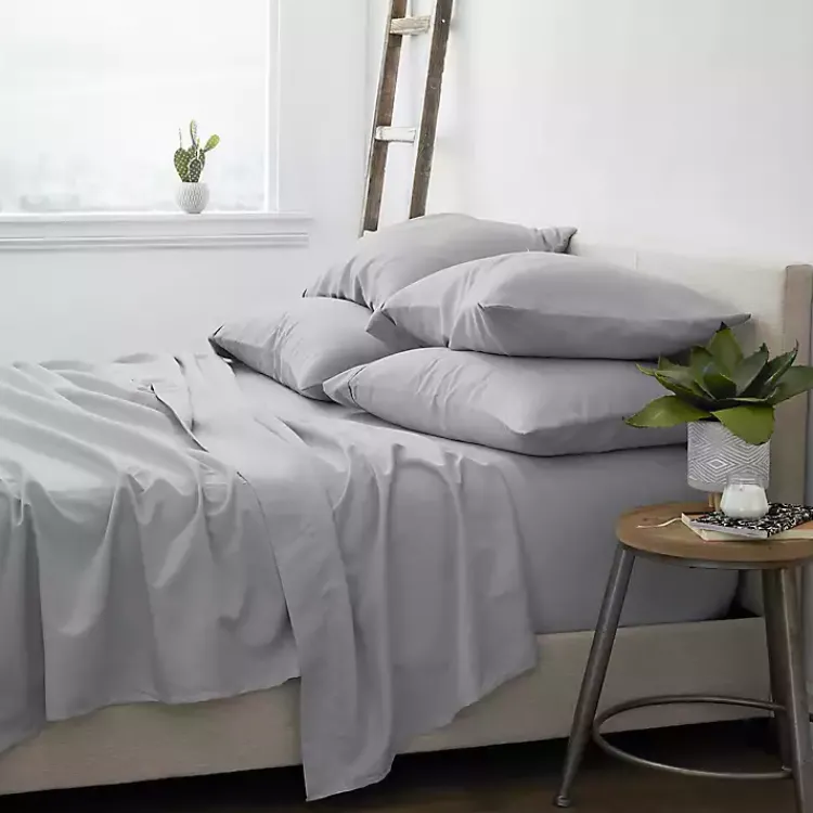 Kirklands Home Bed Sheets|Light Soft 6-pc. California King Sheet Set Gray