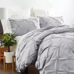 Kirklands Home Duvets|Light Soft Pinched 3-pc. King Duvet Cover Set Gray