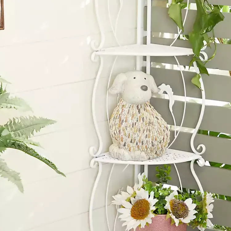 Kirklands Home Garden Statues|Light Textured Dog Statue Gray