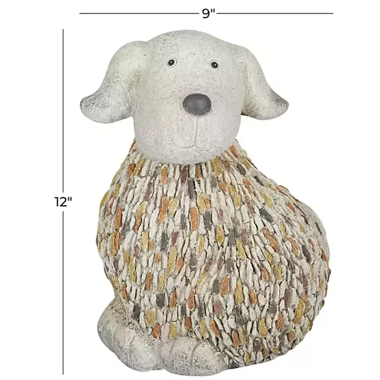 Kirklands Home Garden Statues|Light Textured Dog Statue Gray
