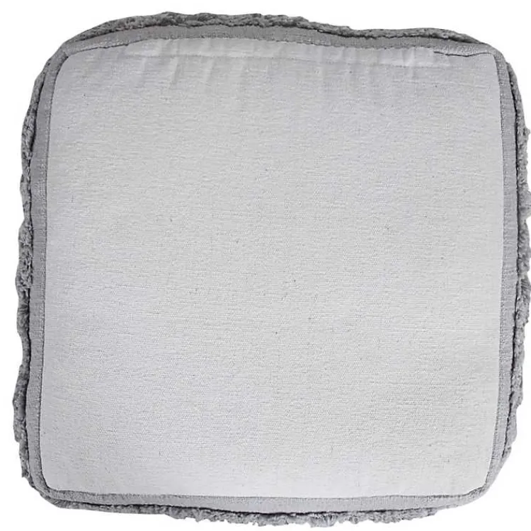 New Light Tufted Stripe Cotton Square Pouf Poufs & Floor Cushions