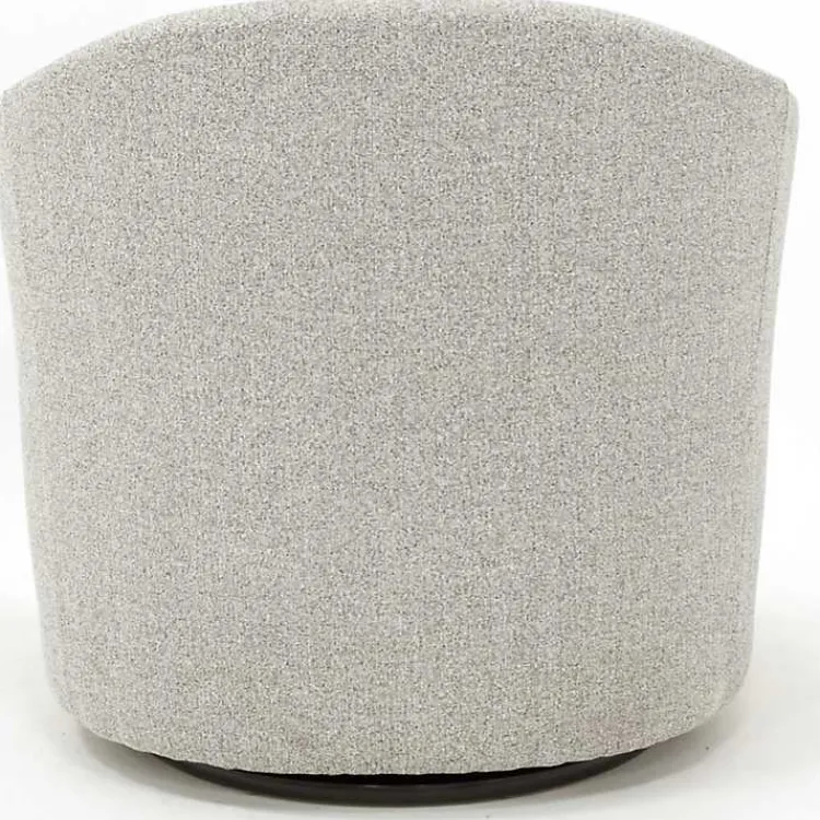 Kirklands Home Accent Chairs|Light Tufted Swivel Barrel Accent Chair Gray