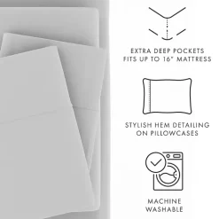 Kirklands Home Bed Sheets|Light Ultra Soft 4-pc. Full Sheet Set Gray