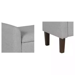 Kirklands Home Benches & Ottomans|Light Upholstered Blaire Storage Bench Gray