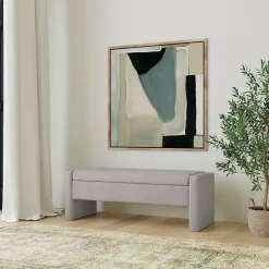 Kirklands Home Benches & Ottomans|Light Upholstered Modern Storage Bench Gray