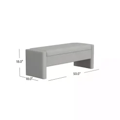 Kirklands Home Benches & Ottomans|Light Upholstered Modern Storage Bench Gray