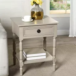Kirklands Home Accent & End Tables|Light Wood Barrett Accent Table Gray