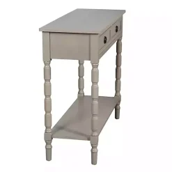 Kirklands Home Console Tables|Light Wood 2-Drawer Barrett Console Table Gray