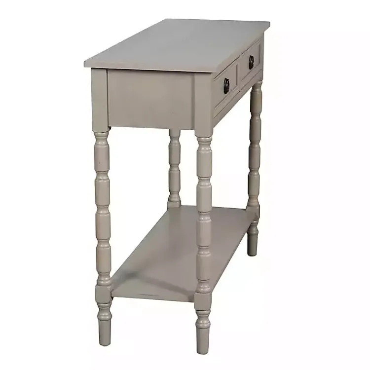Kirklands Home Console Tables|Light Wood 2-Drawer Barrett Console Table Gray