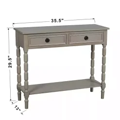 Kirklands Home Console Tables|Light Wood 2-Drawer Barrett Console Table Gray