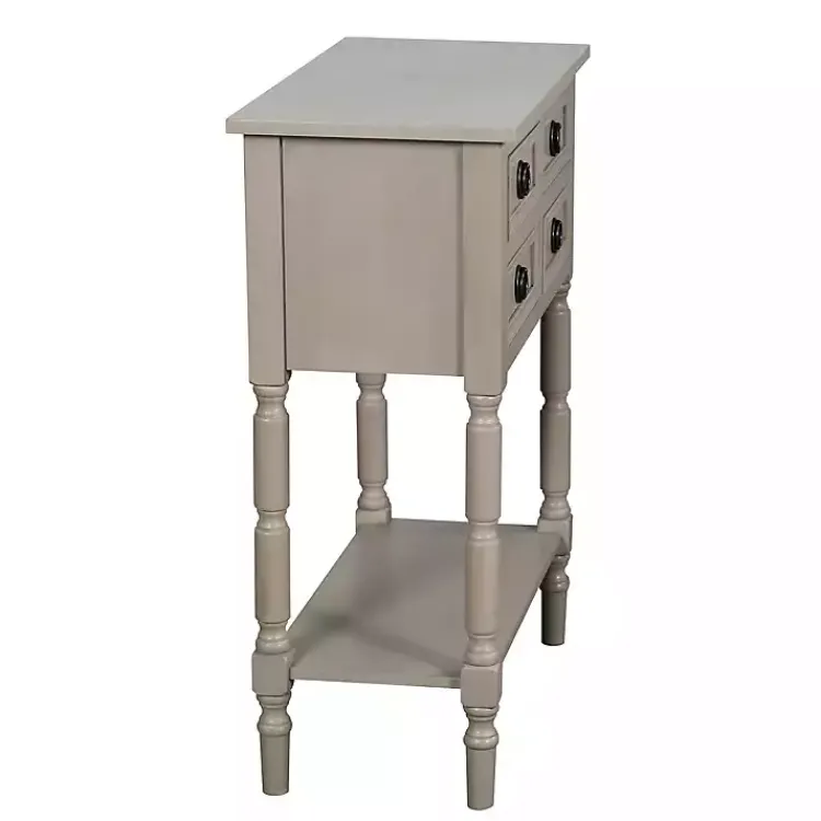 Kirklands Home Console Tables|Light Wood 4-Drawer Barrett Console Table Gray