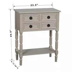 Kirklands Home Console Tables|Light Wood 4-Drawer Barrett Console Table Gray
