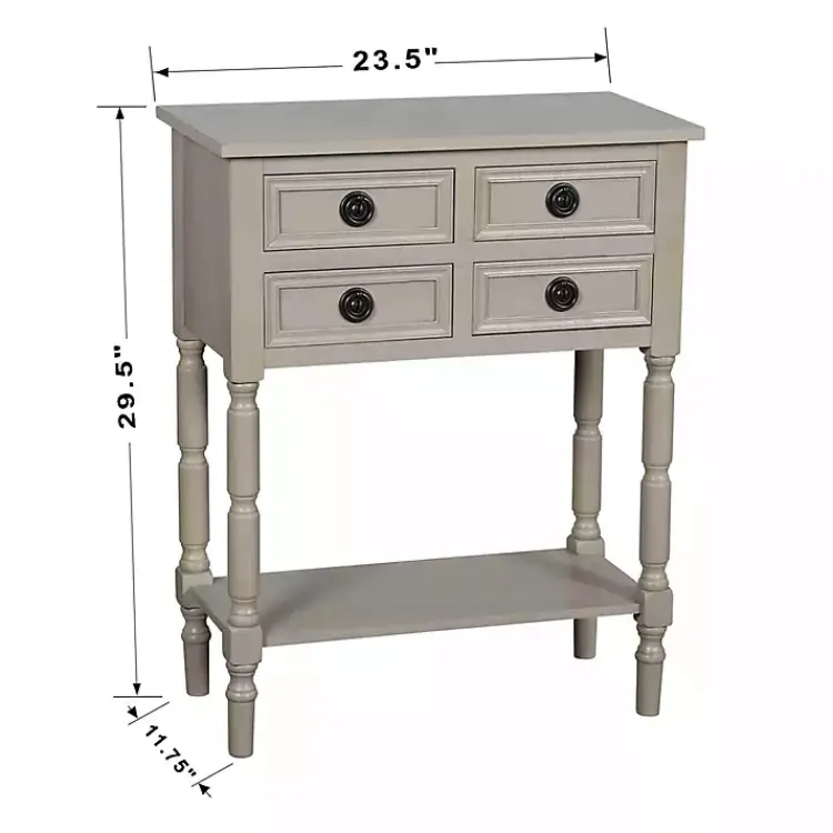 Kirklands Home Console Tables|Light Wood 4-Drawer Barrett Console Table Gray