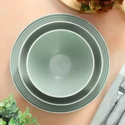 Kirklands Home Dinnerware|Light Emilia Stoneware 16-pc. Dinnerware Set Green