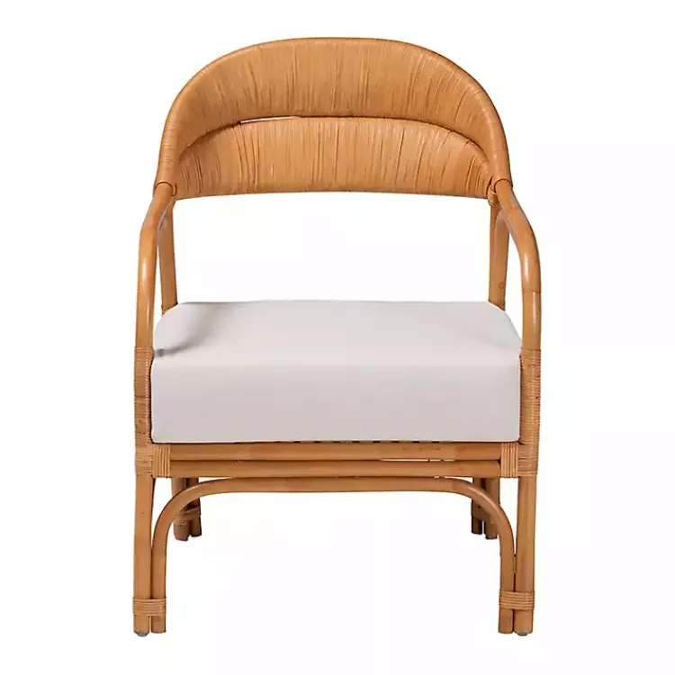 Kirklands Home Accent Chairs|Light Honey Rattan Marisa Accent Chair Ivory