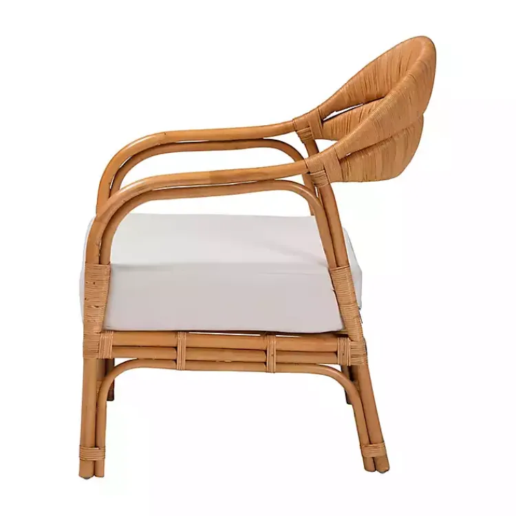 Kirklands Home Accent Chairs|Light Honey Rattan Marisa Accent Chair Ivory