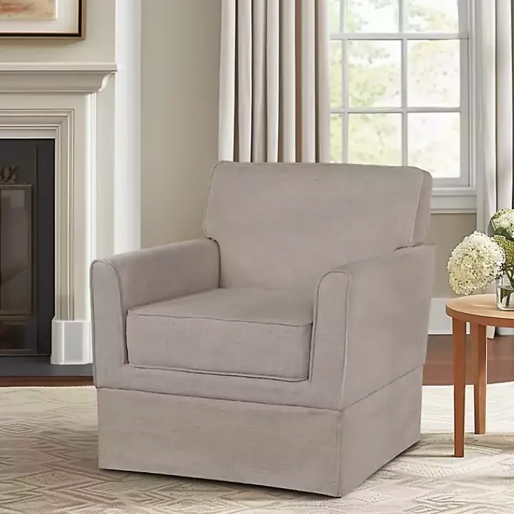 Kirklands Home Accent Chairs|Light Taupe Slipcover Armchair Tan
